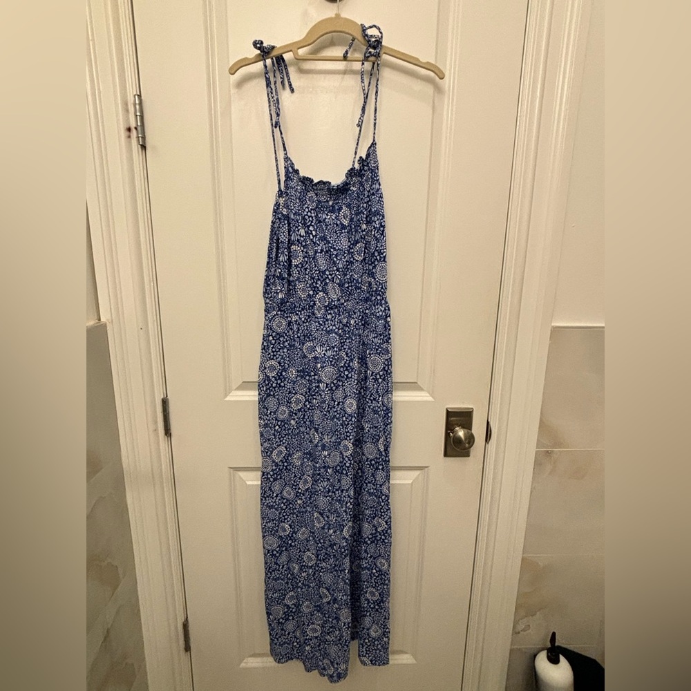 NWT Blue floral LOFT Beach Maxi Dress x-small